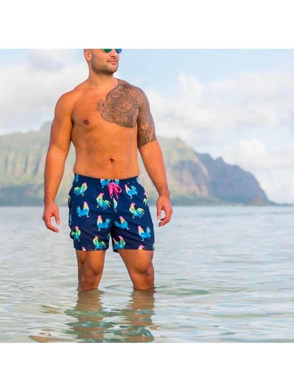 Chubbies The Fowl Plays 7in Stretch Swim Trunk Size XXL